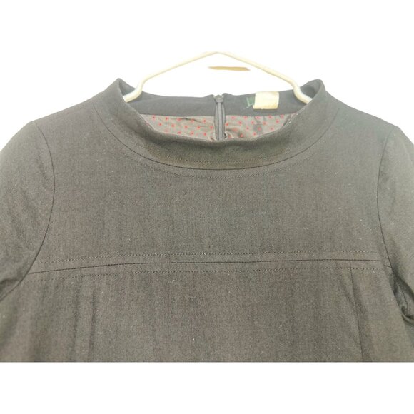 SOLD Vintage J.Crew Wool Sheath Dress Women 6 Black A-Line Lined High Neck - Picture 14 of 16